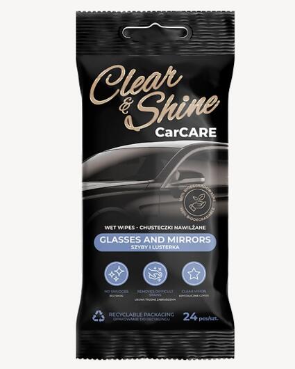 CarCare Szyby i Lusterka - Chusteczki nawilżane do szyb i lusterek   - Clear&Shine